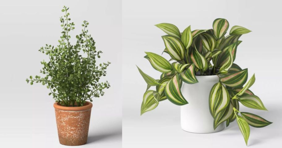 2 potted artificial green plants from Target