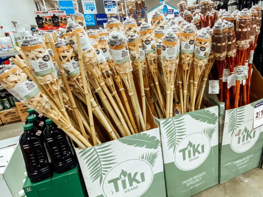 tiki torches in lowe's store