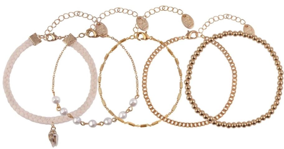 Time and Tru Gold Shell Bracelets