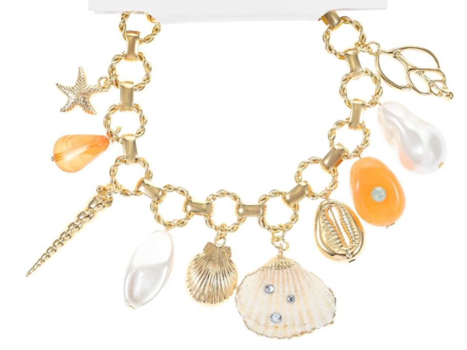 A bracelet with beach charms all around it 