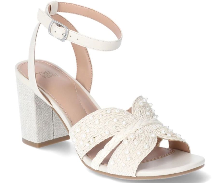 white block heel sandal