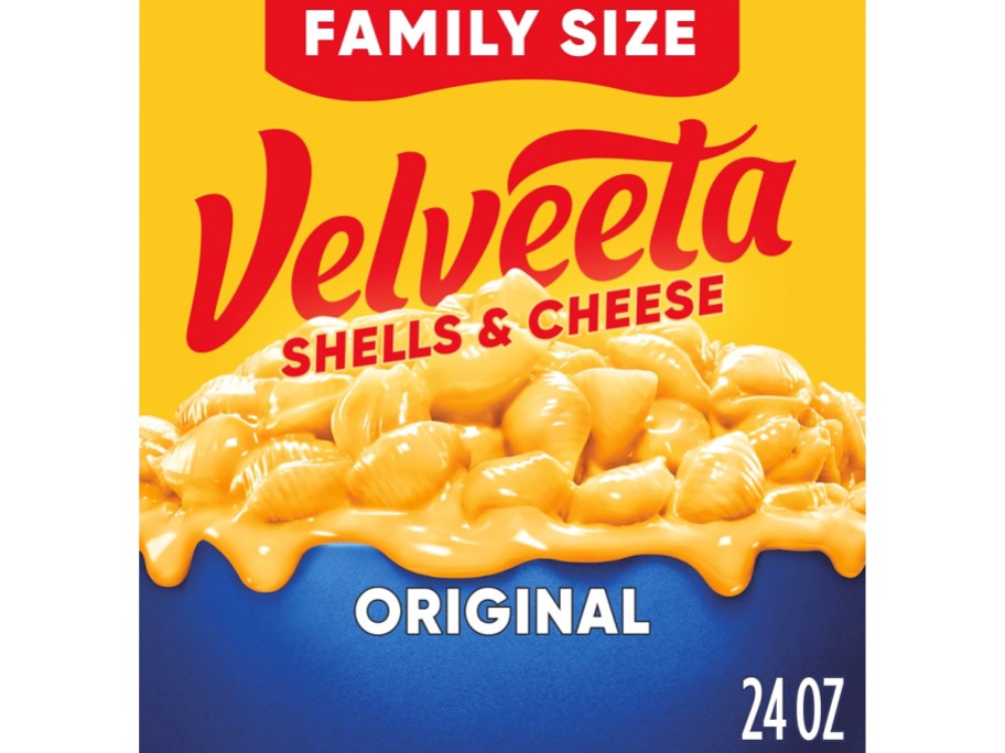 family size box of Velveeta Shells & Cheese