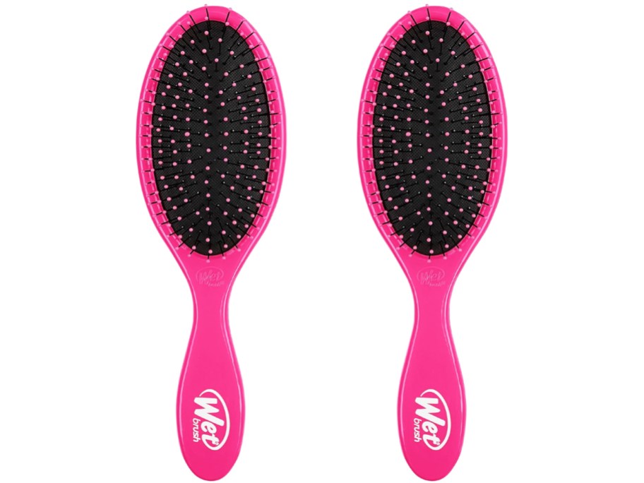 two pink Wet Brush hair brushes