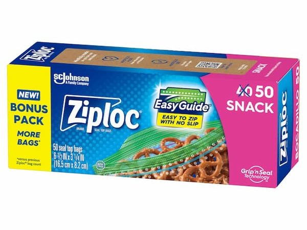 Ziploc Snack Bags, 50 count only $1.91 shipped!