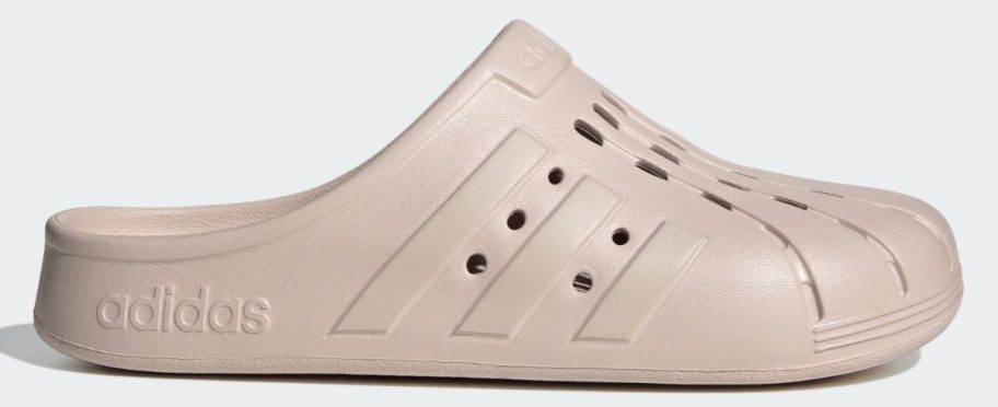 beige adidas Men's Adilette Clog stock image