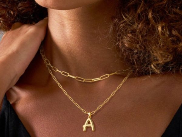 Layered Bubble Initial Necklace Only $3.99 on Amazon (Gold or Silver)