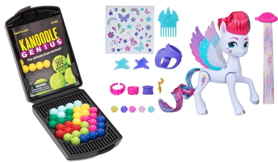 kanoodle game and my little pony toy