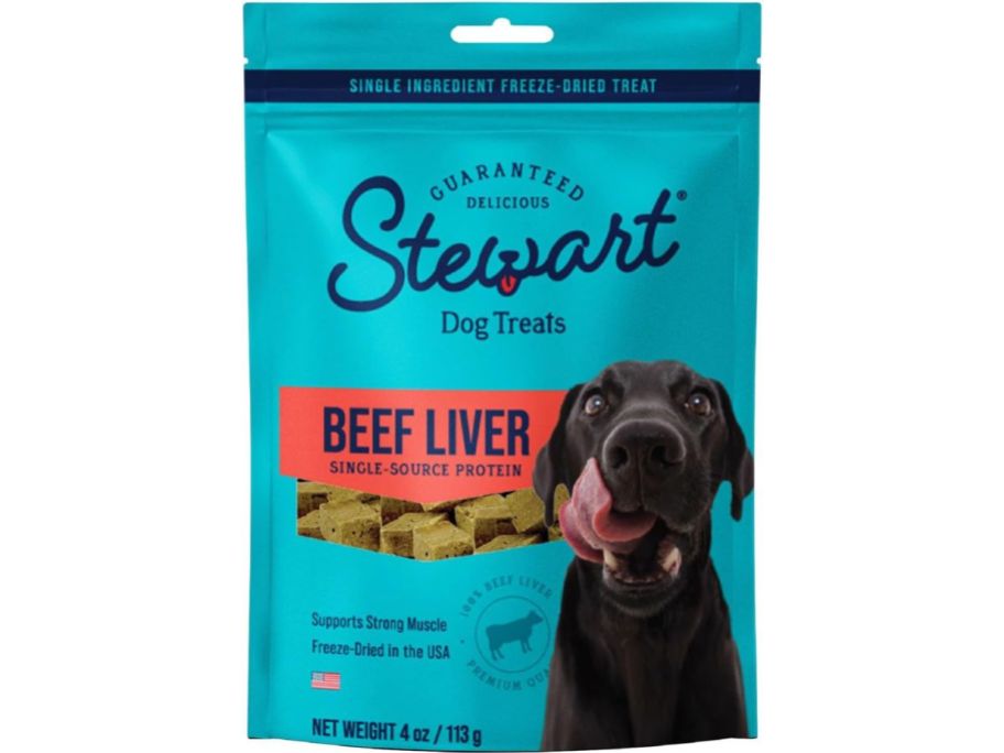 Stewart Beef Liver Dog Treats 4oz bag stock image