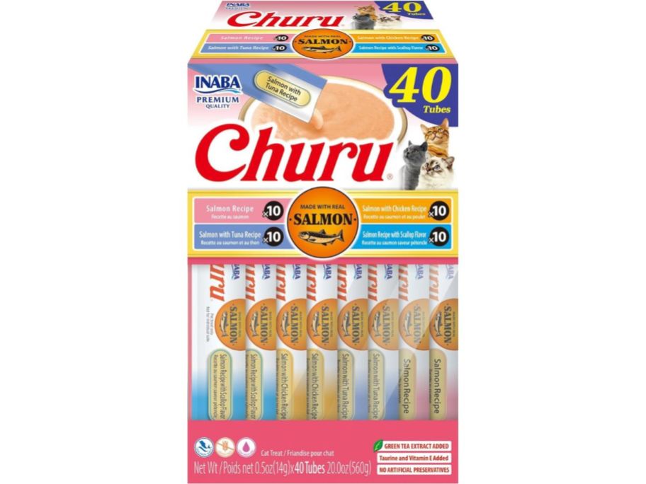 INABA Salmon Churu Cat Treats 40-Count stock image