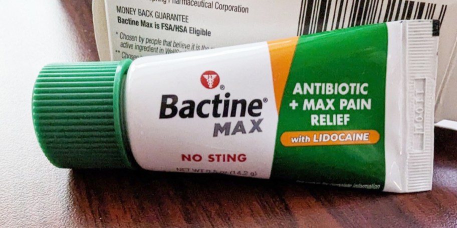 bactine max ointment on table