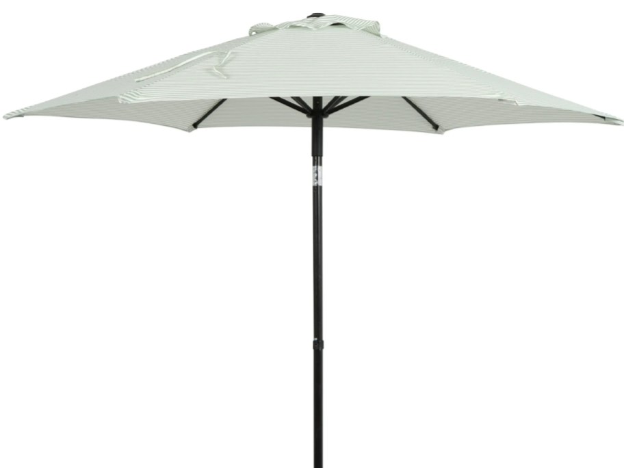 green and white striped umbrella 
