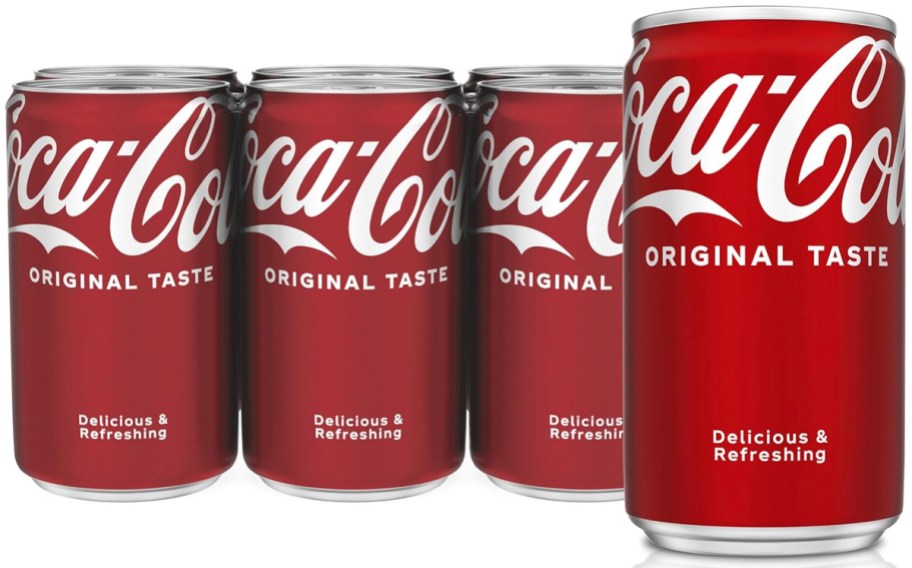 6 pack of mini coke cans