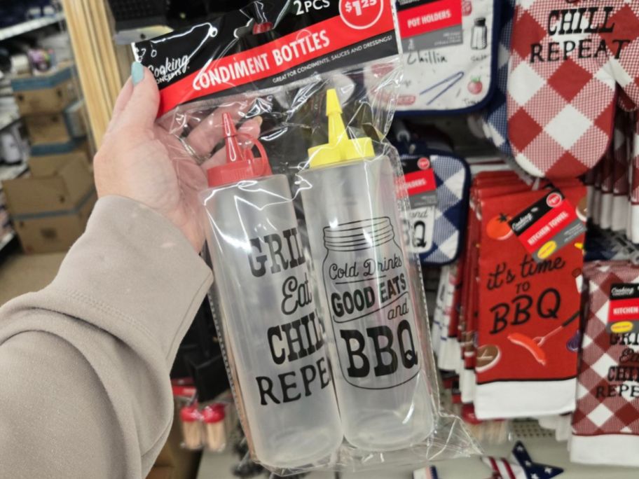 Condiment Bottle 2-Pack package in hand in store