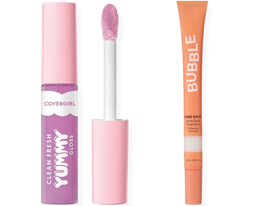 covergirl and bubble lip gloss and acne treatment