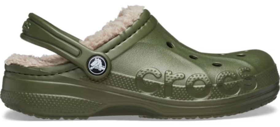 green Crocs Kids' Baya Lined Clog stock image