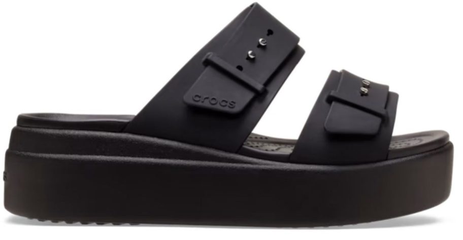 black Crocs Adult Brooklyn Buckle stock image
