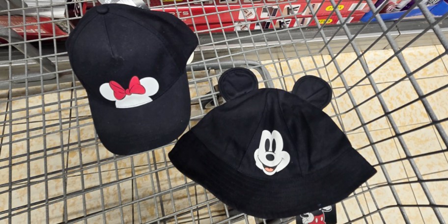 two black disney hats 