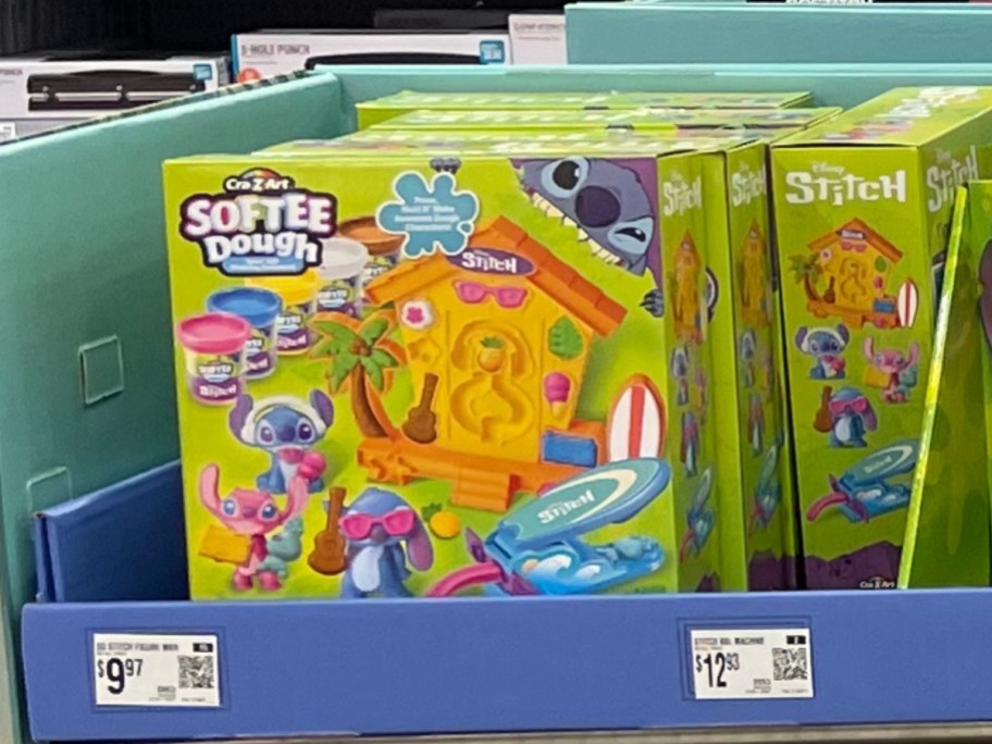 a Disney Stitch Softee Modelling Dough set on display in Walmart