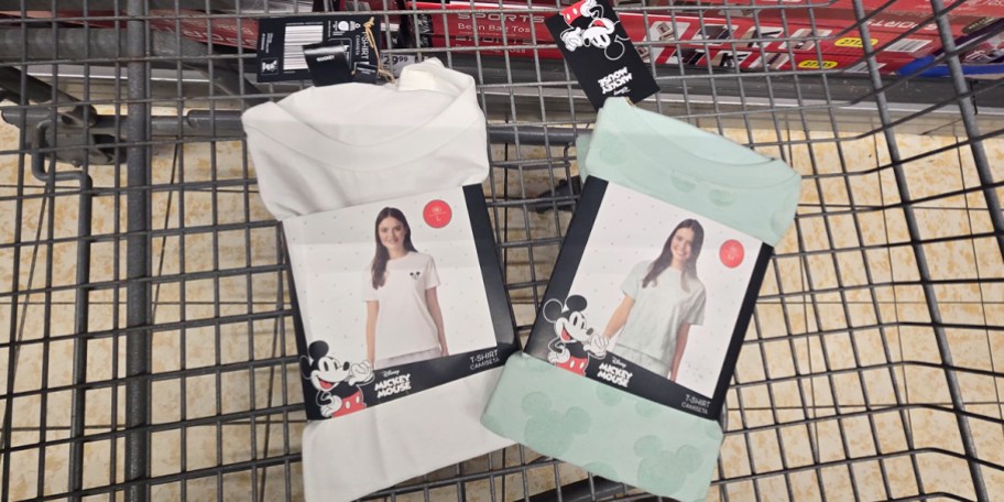 disney tees in shopping cart 