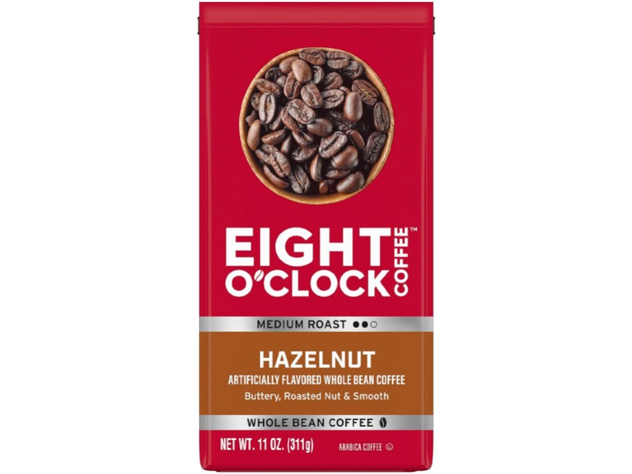eight o clock hazelnut coffee bag
