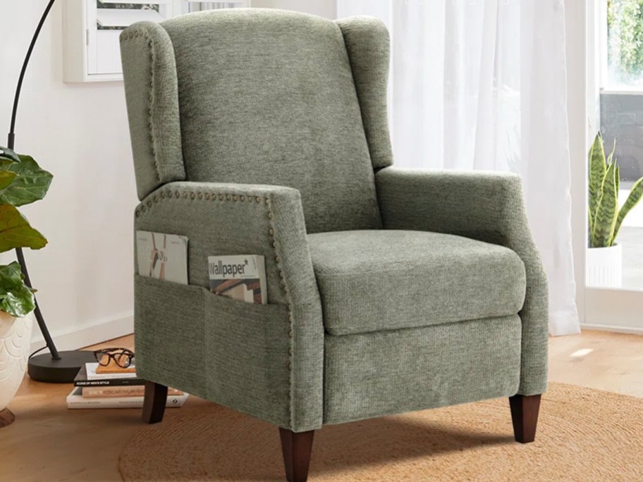 green push back recliner 