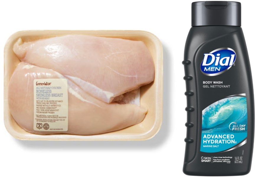 greenwise boneless chicken and dial body wash