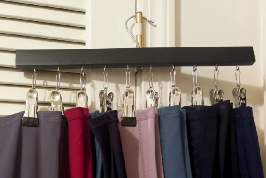 leggings on a hanging organizer