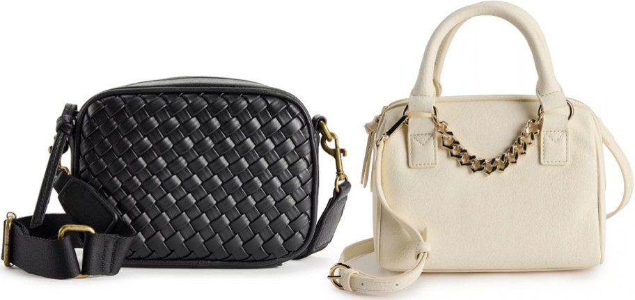 black and beige kohls bags 