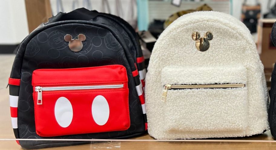disney mini backpacks on shelf