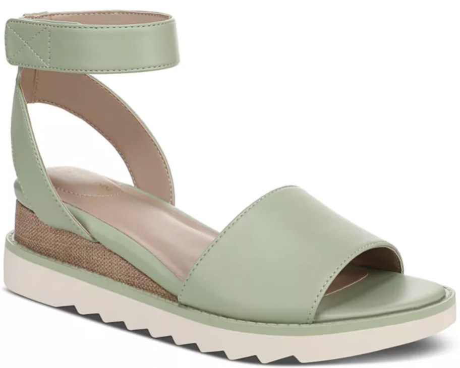 light green sandals with ankle strap