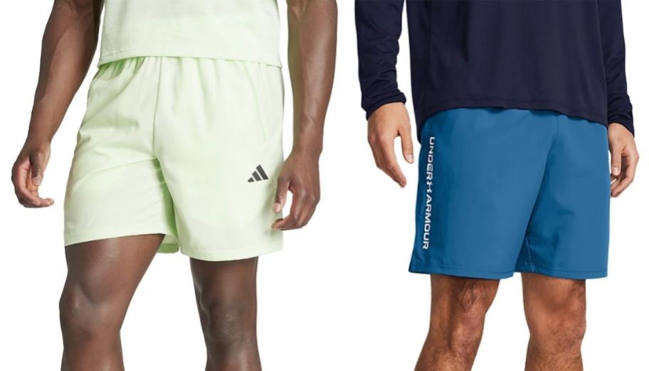 two men in athletic shorts