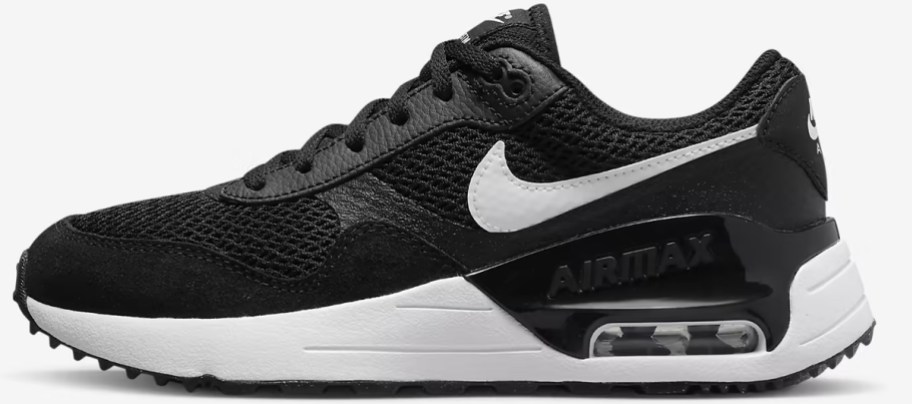 black and white nike air max shoe