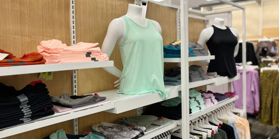 target womens apparel on display in store 