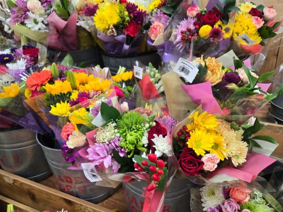 Seasonal Mix Bouquets on display in store