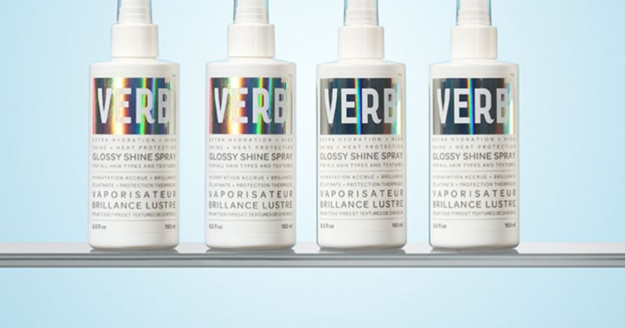 4 bottles of verb glossy shine spray