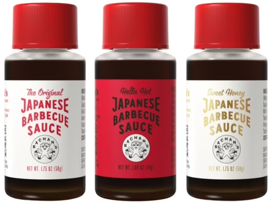 mini bottles of Bachan's sauces