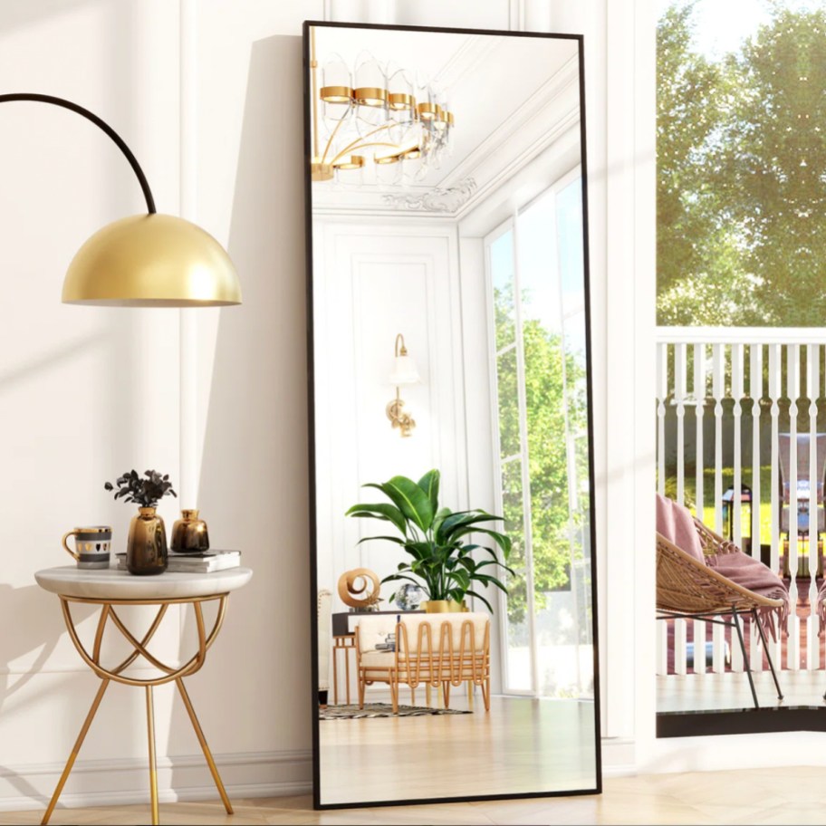 black frame full length mirror