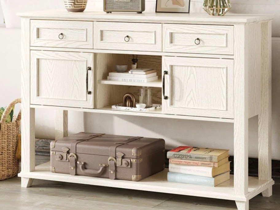 white console table