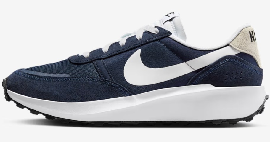 a navy and white men's Nike running shoe