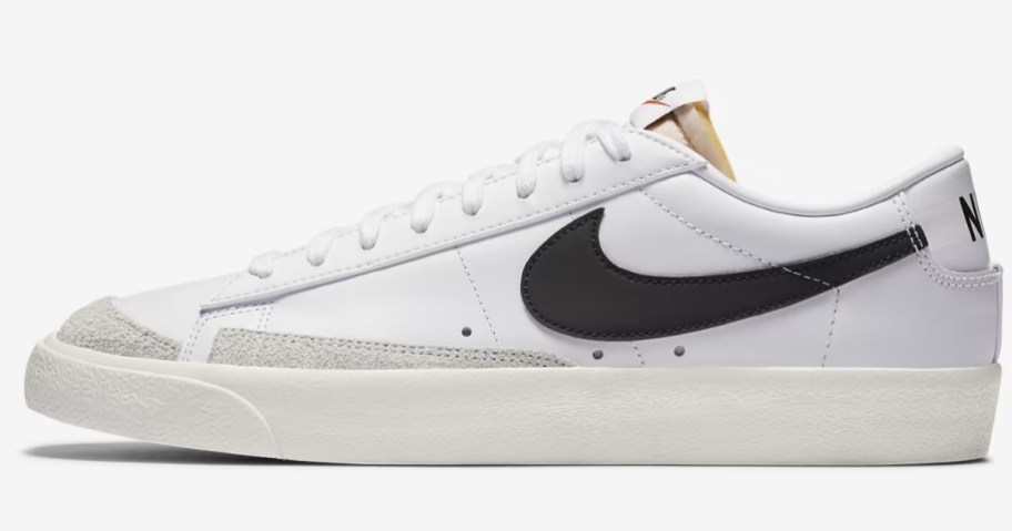 white and black men's Nike Blazer low style shoes