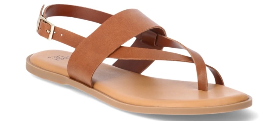 a women's brown strappy sandal
