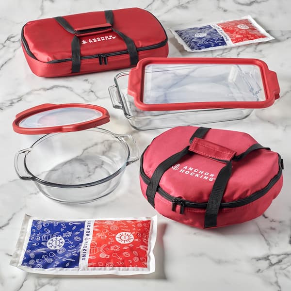 Anchor Hocking glass baking set with totes deal