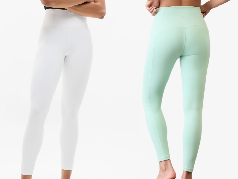 Athleta Pacesetter Ultra High-Rise 7:8 Legging and Salutation Stash High-Rise Legging on models