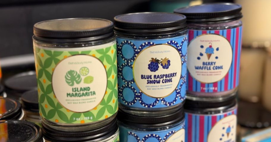 3 Bath & Body Works Single Wick Candles in summer scents