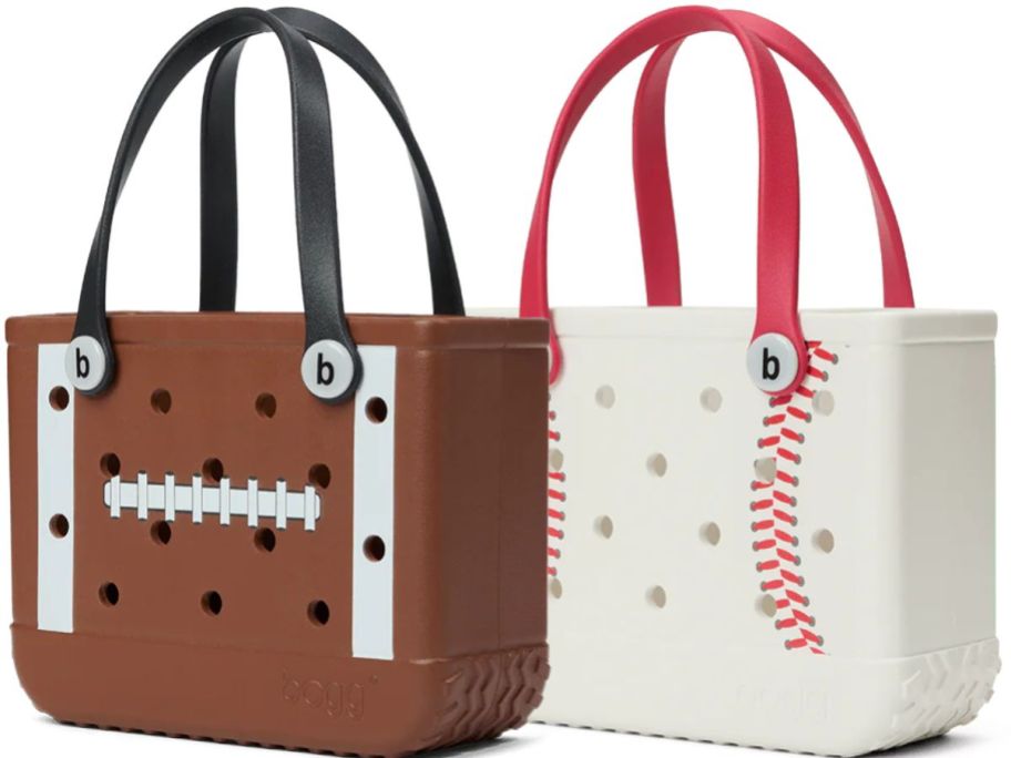 2 Bitty Bogg Bags in football nad baseball patterns