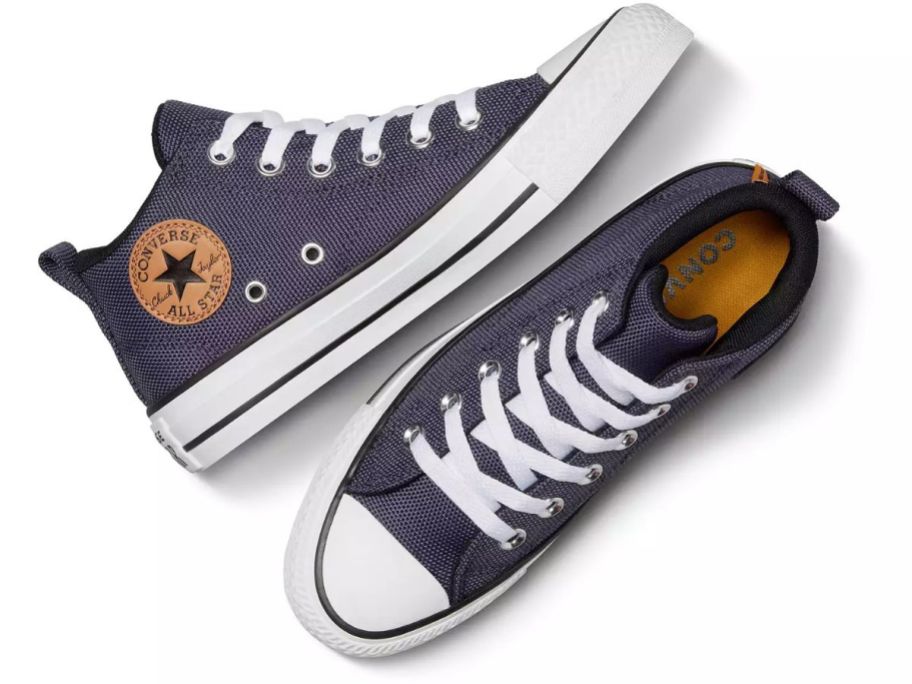 A pair of blue Converse sneakers