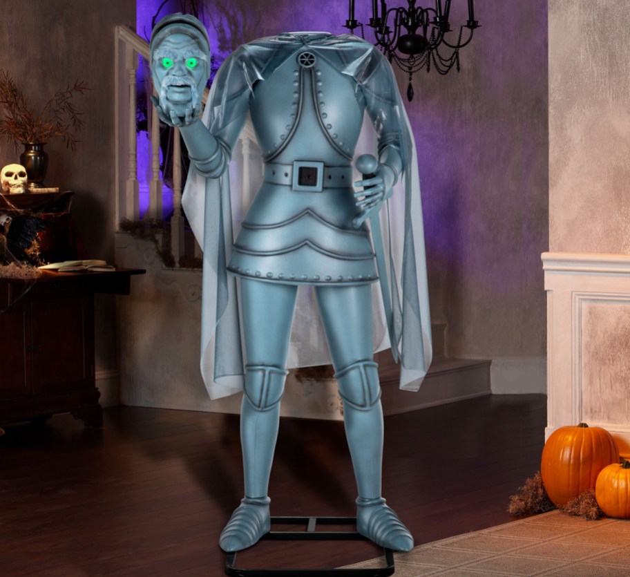 Haunted Mansion Headless Horseman Animatronic near stairs