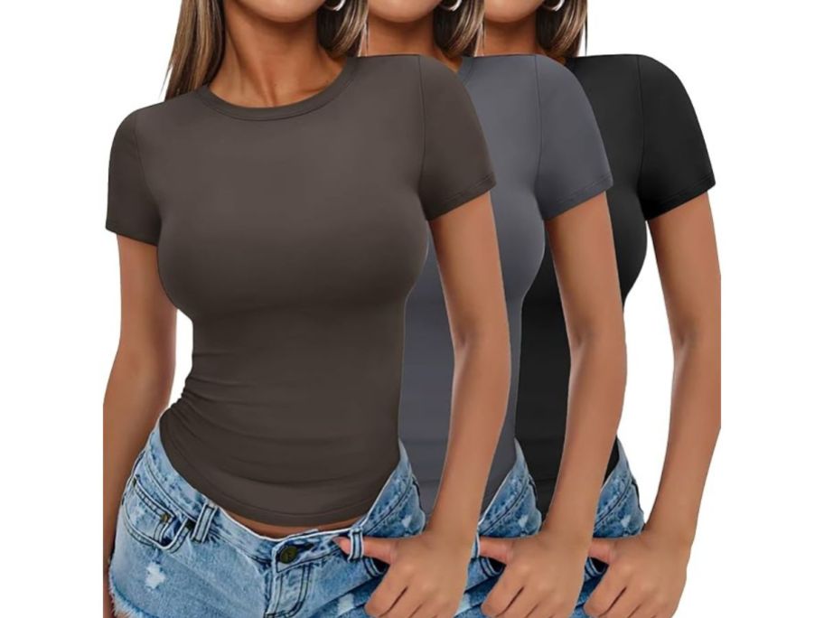 3 Women wearing basic tee shirts
