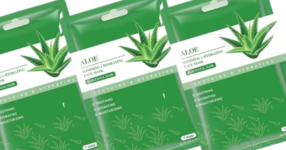 3 aloe vera face mask packs