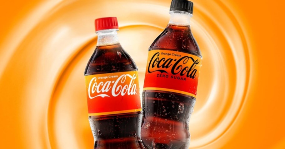 Coca Cola Orange Cream and Orange Cream Zero bottles